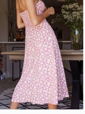 Shein Ditsy Floral Split Thigh Cami Dress Size XS